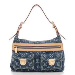 🇫🇷 Louis Vuitton Monogram Denim Gold Purse